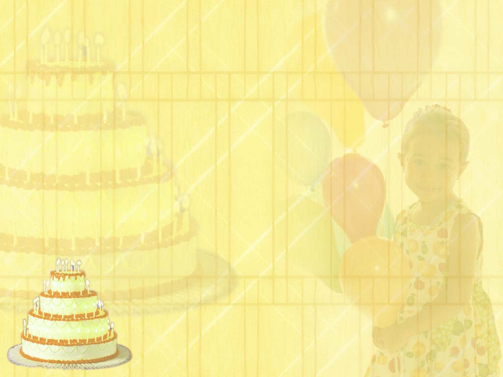  Yellow Baby Birthday Cake PowerPoint Background | CBEditz