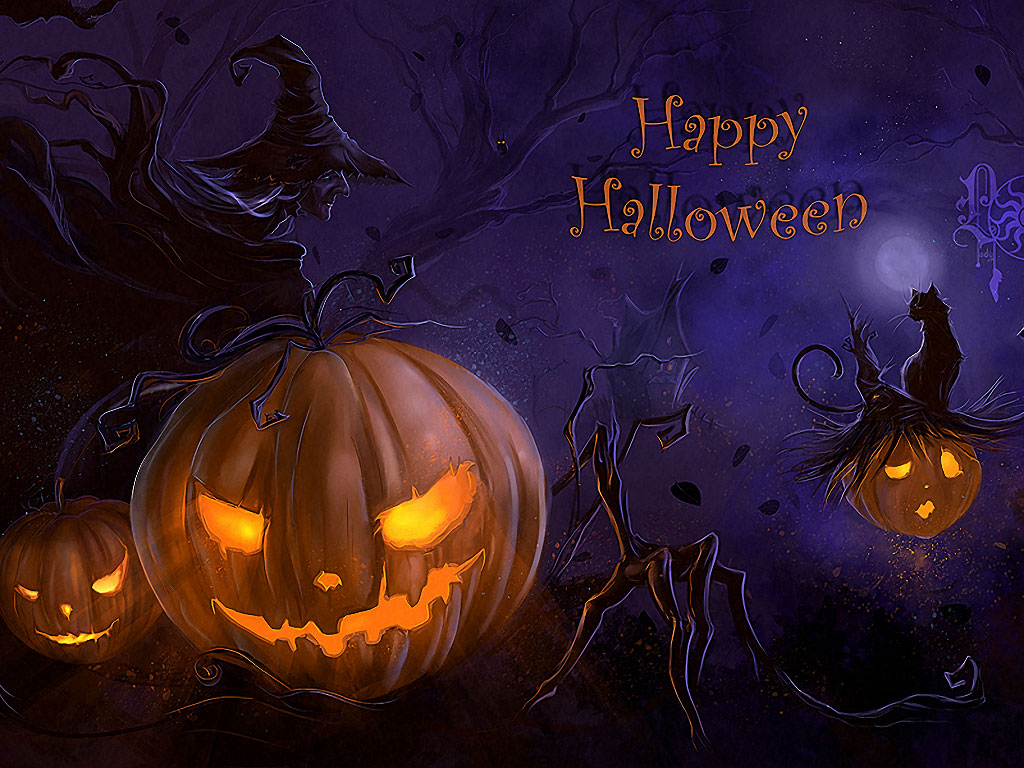 Happy Halloween Wallpaper Cute Spooky Ghosts Stock Vector Royalty Free  2008189397  Shutterstock