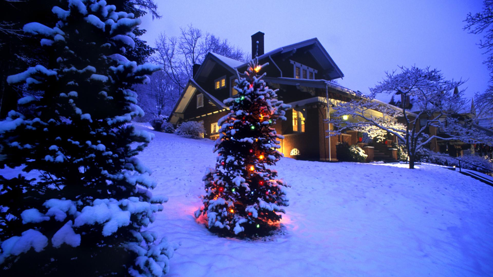 Christmas cabin rustic street light snow holiday HD phone wallpaper   Pxfuel
