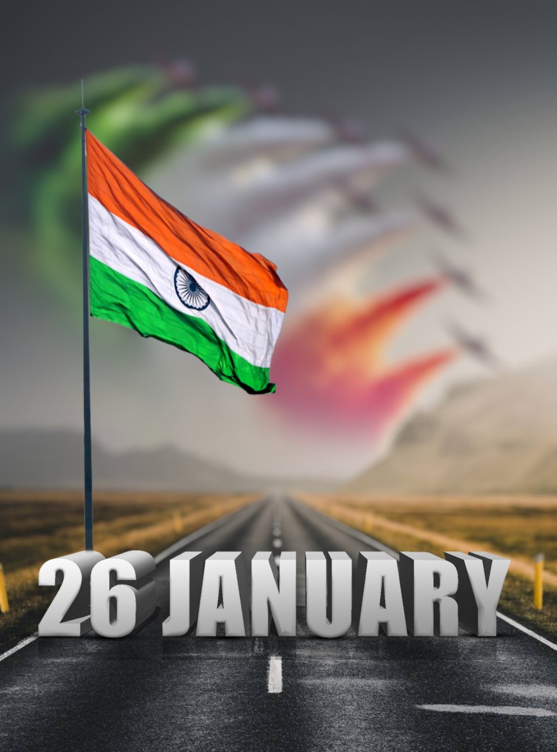  26 January Republic Day Editing Background With Road | CBEditz
