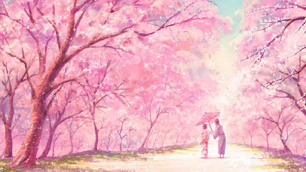  Japan Anime Tree Background HD Download  CBEditz