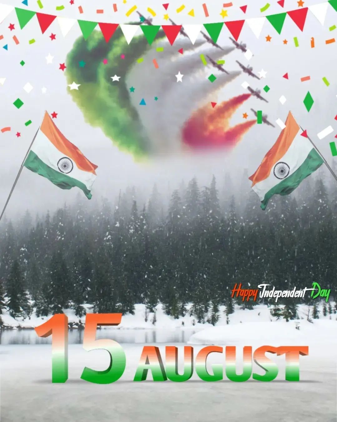 15 August Independence Day Winter Editing Background HD | CBEditz
