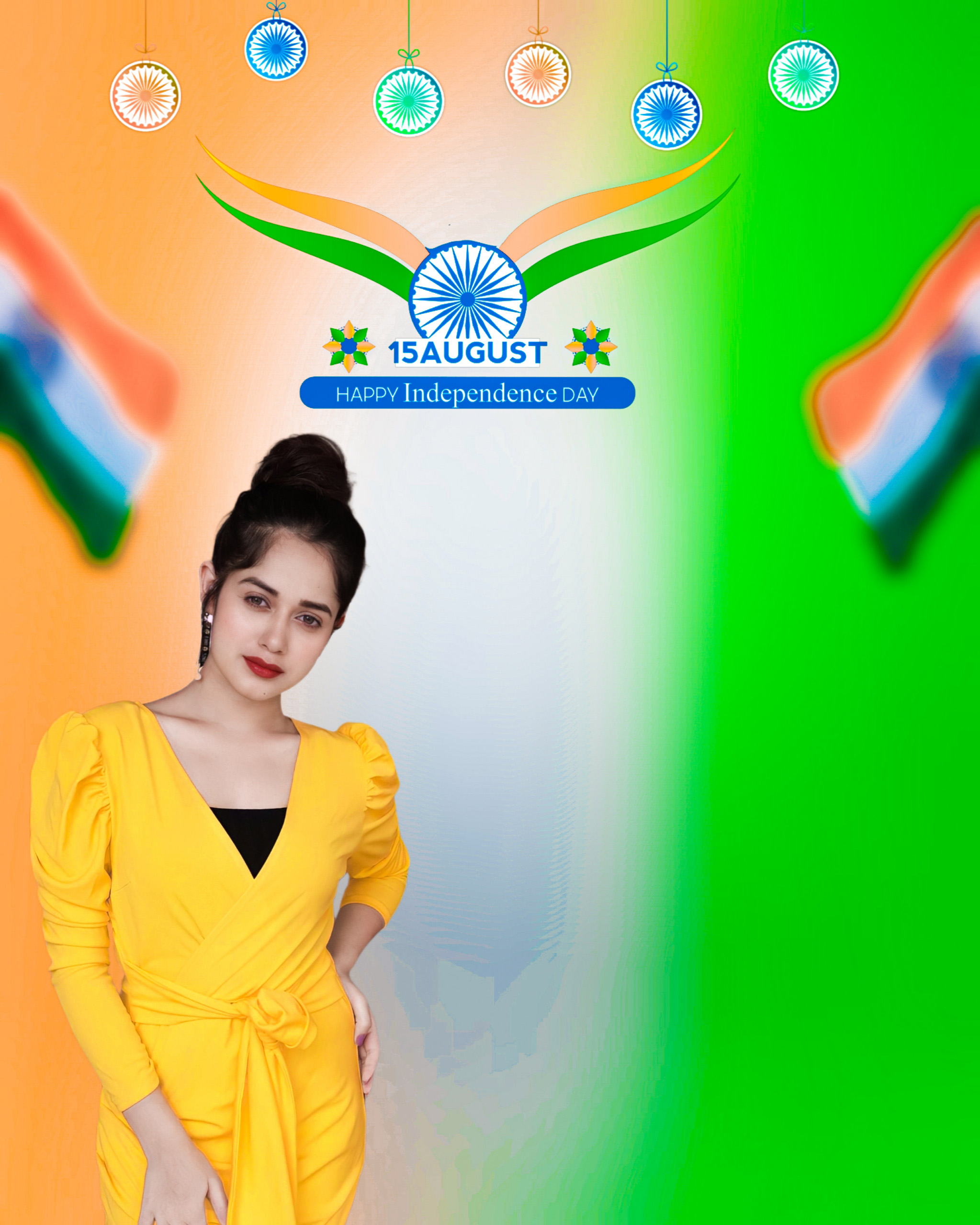 Web Header, Banner or Badge Design with Text 15th August on PNG Background  with Girl Holding India Flag with Beautiful Colorful Stock Vector -  Illustration of democracy, greeting: 191545177
