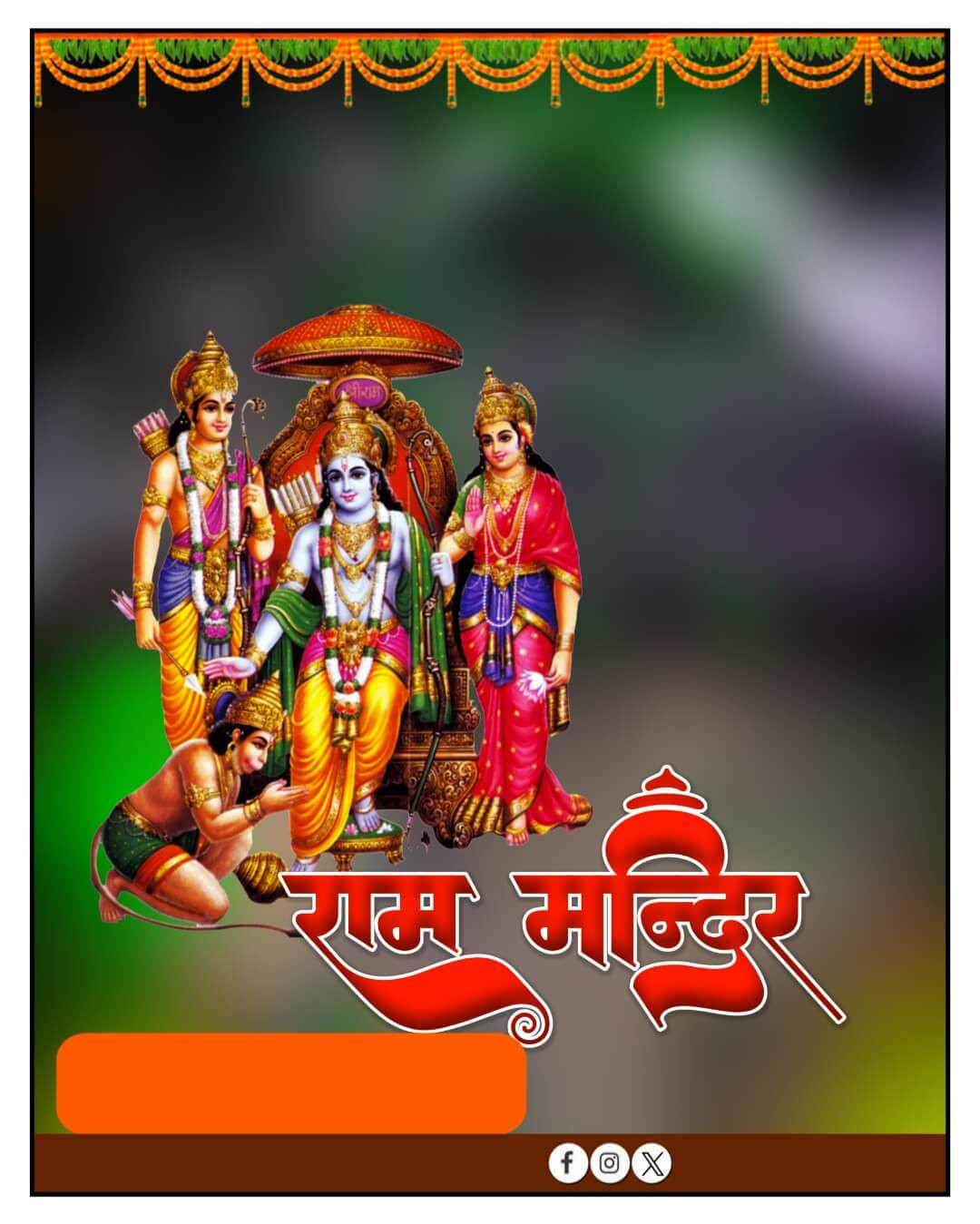 January Ram Mandir Pran Pratishtha Banner Background Free Cbeditz