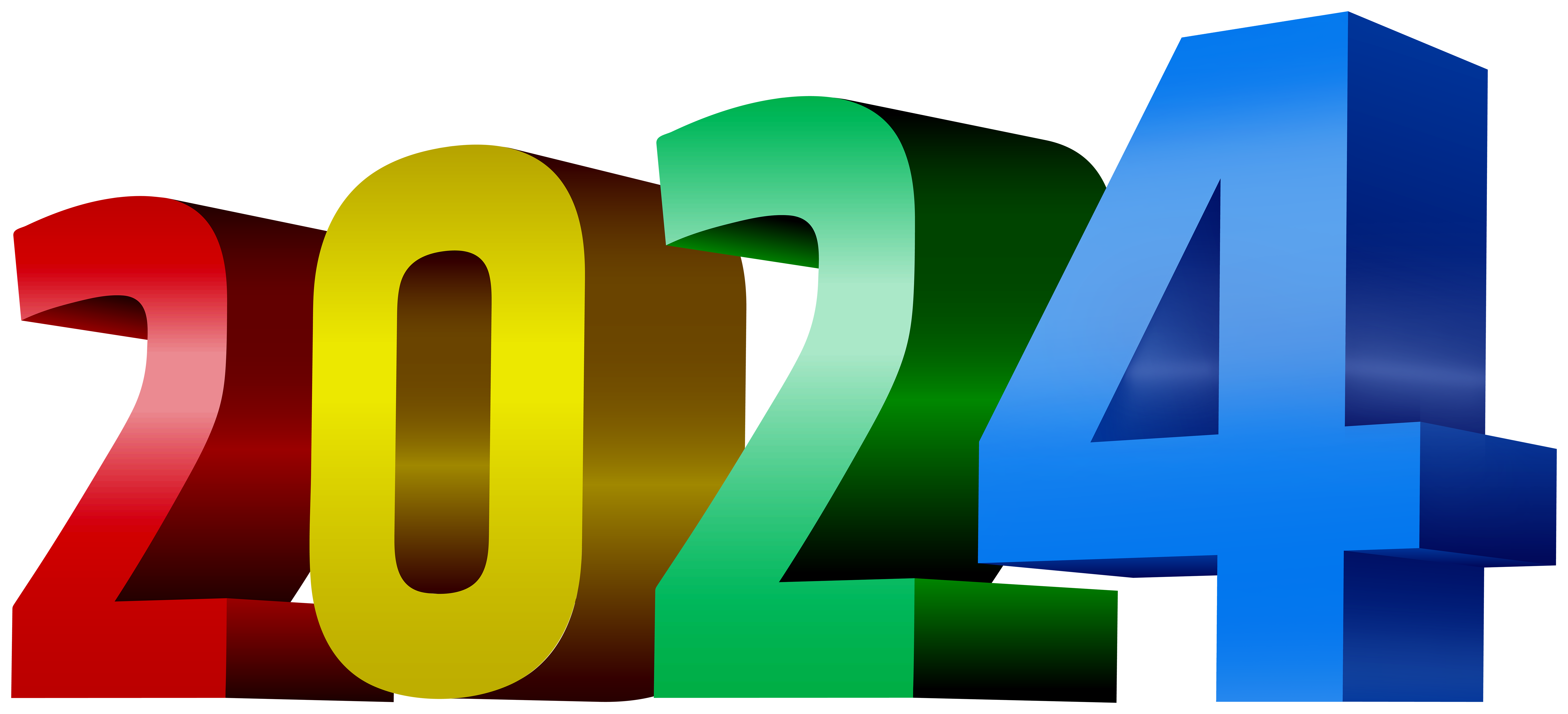 🔥 3D Colorful 2024 Transparent PNG Download CBEditz