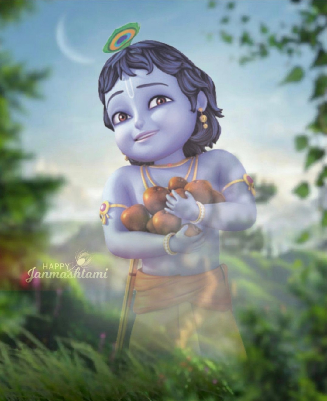  Baby Krishna Happy Janmashtami CB Editing Background | CBEditz