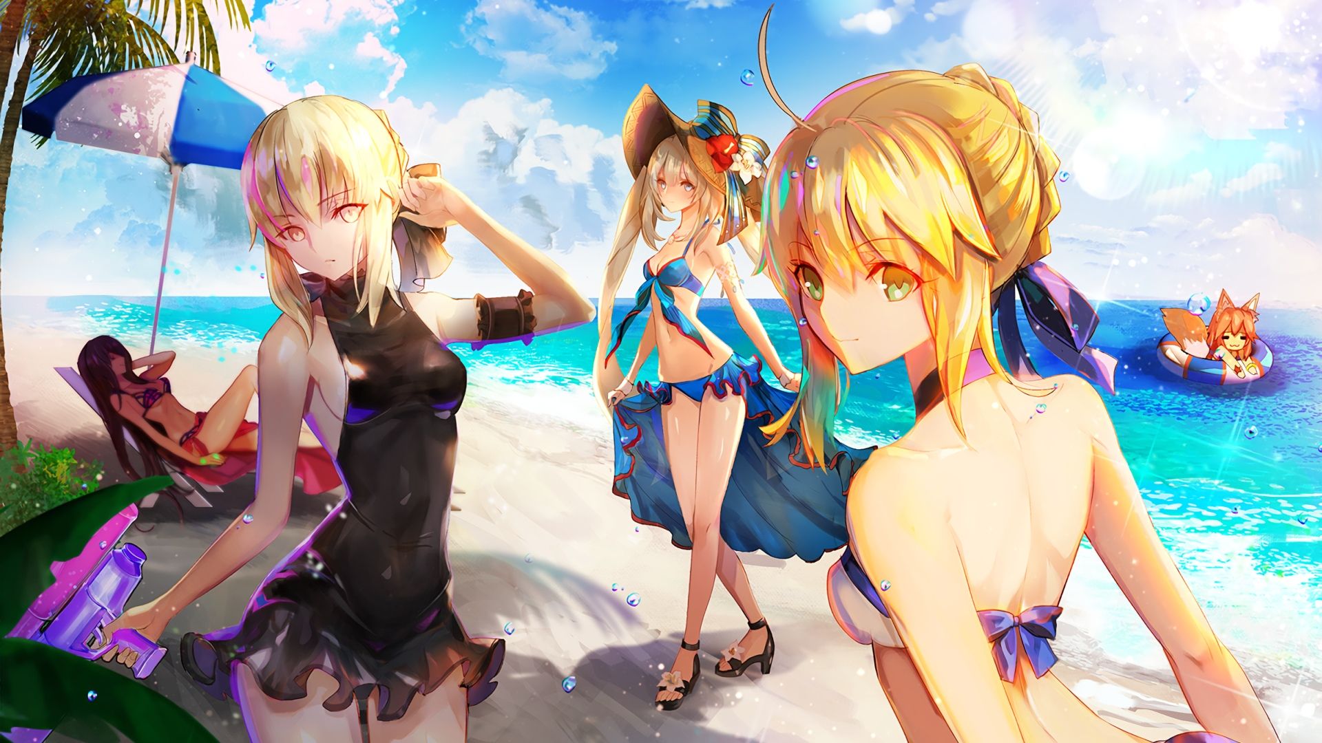  Beach Anime Girl Nature Sand Ocean Background Free  CBEditz