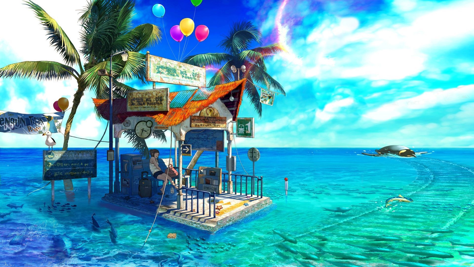 anime beach resort background, award - winning digital | Stable Diffusion |  OpenArt