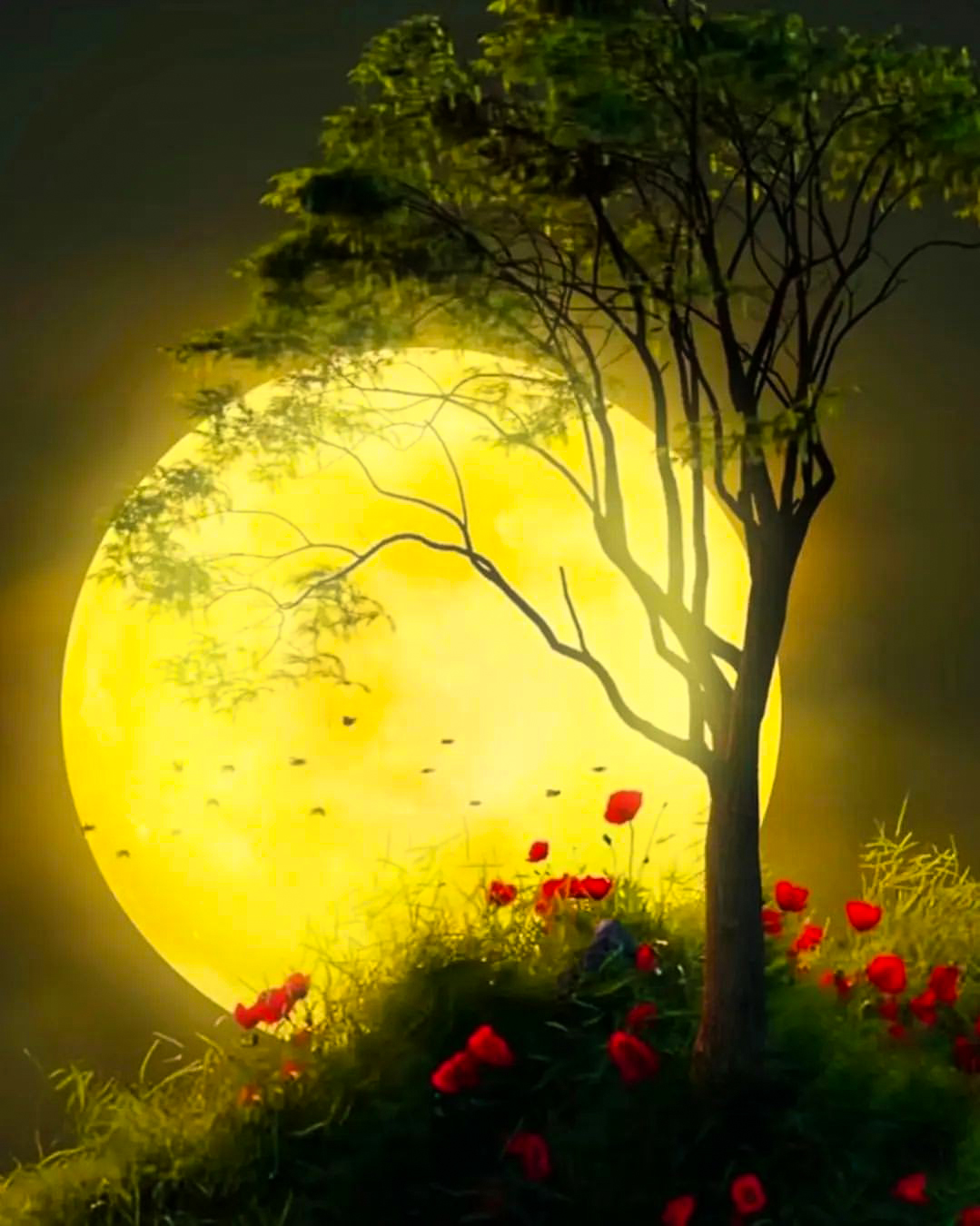 🔥 Beautiful Moon With Tree Editing Background HD Download | CBEditz