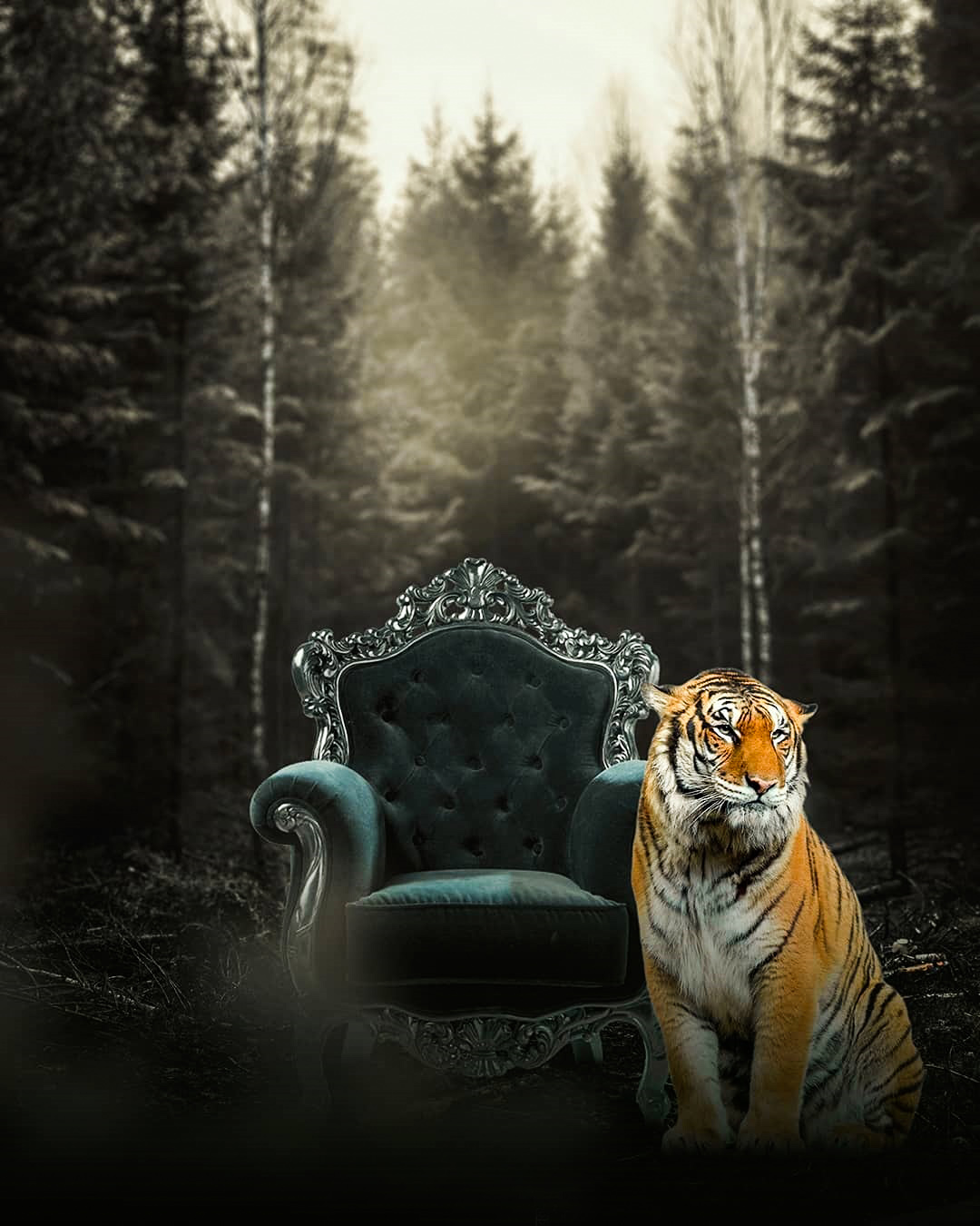  Chair In Forest With Tiger Photo Editing Background Full HD ...