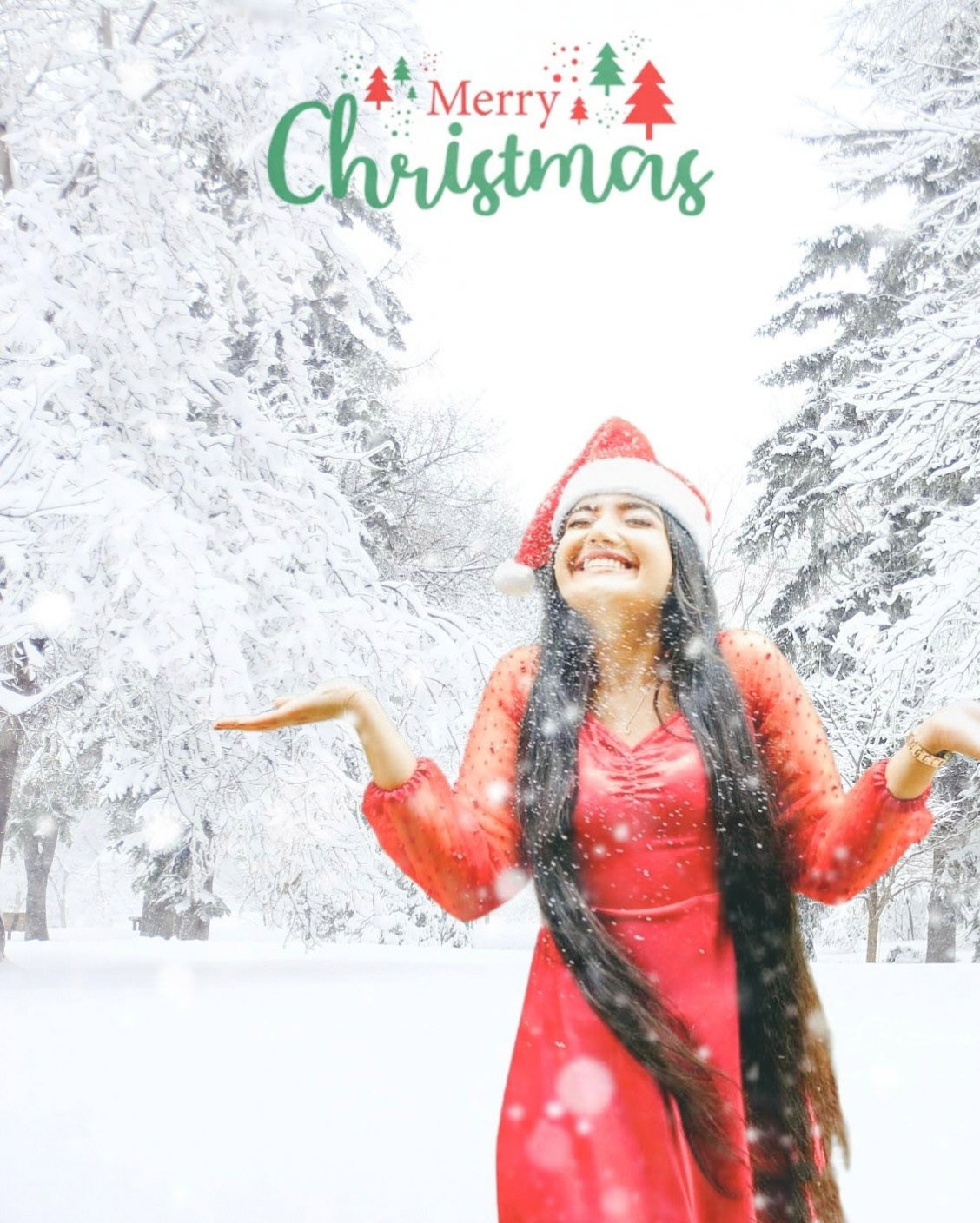 🔥 Christmas Girl Wear Santa Hat Editing Background HD CBEditz