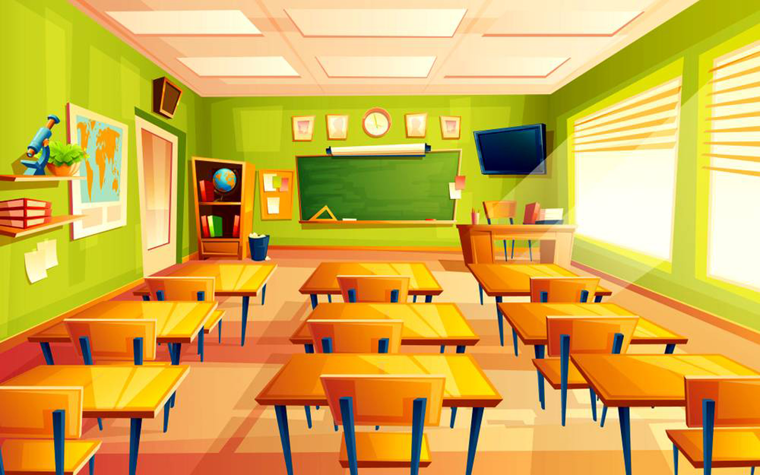 classroom cartoon background hd