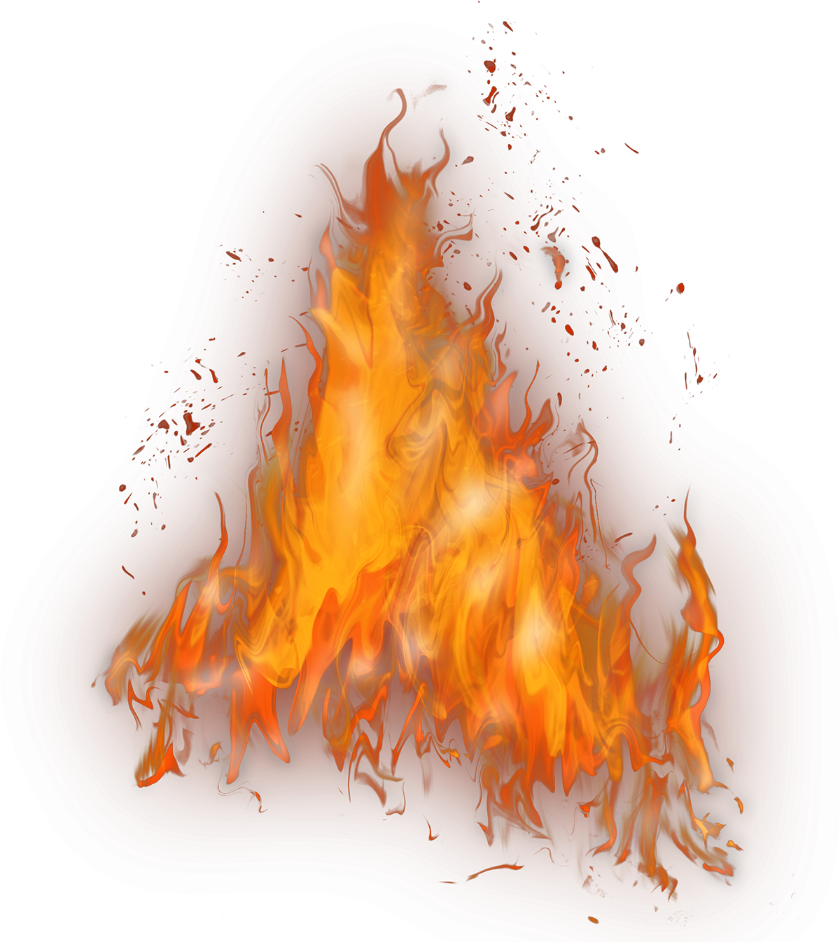 real flame white background