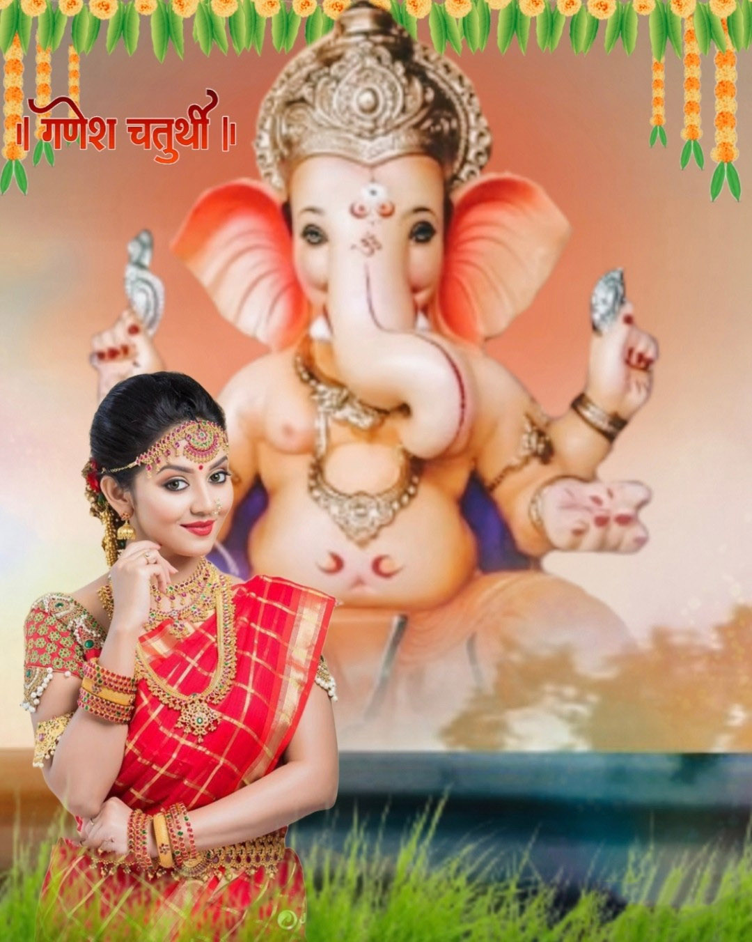 🔥 Ganesh Ganpati Chaturthi With Girl Cb Picsart Editing Background Cbeditz 6724