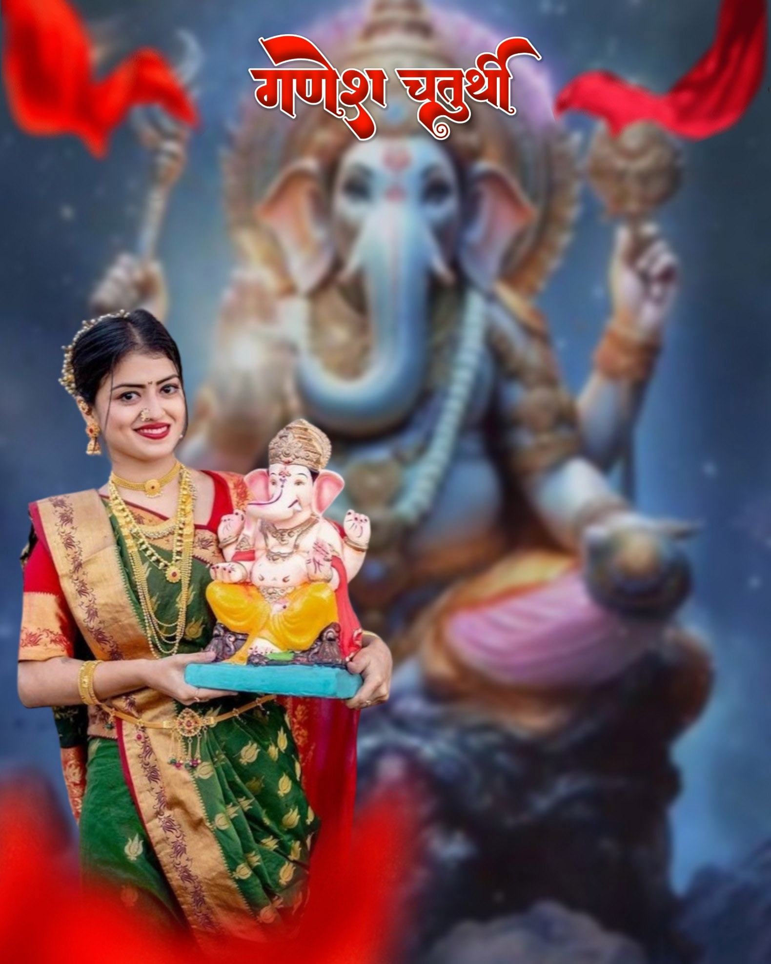 🔥 Ganesh Ganpati Chaturthi With Girl Cb Picsart Editing Background Cbeditz 0767