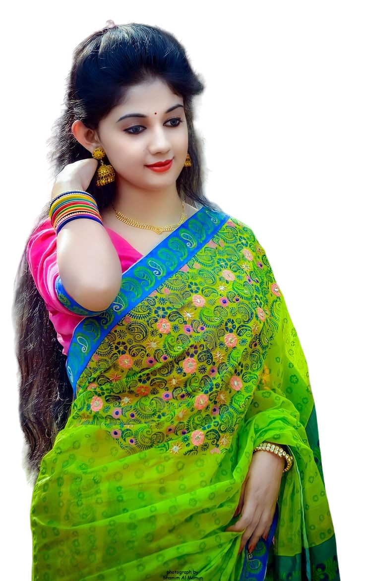 🔥 Girl In Green Saree PNG Images Download | CBEditz