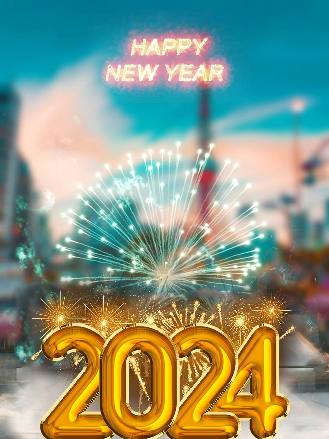 🔥 Happy New Year 2024 City Picsart Background | CBEditz