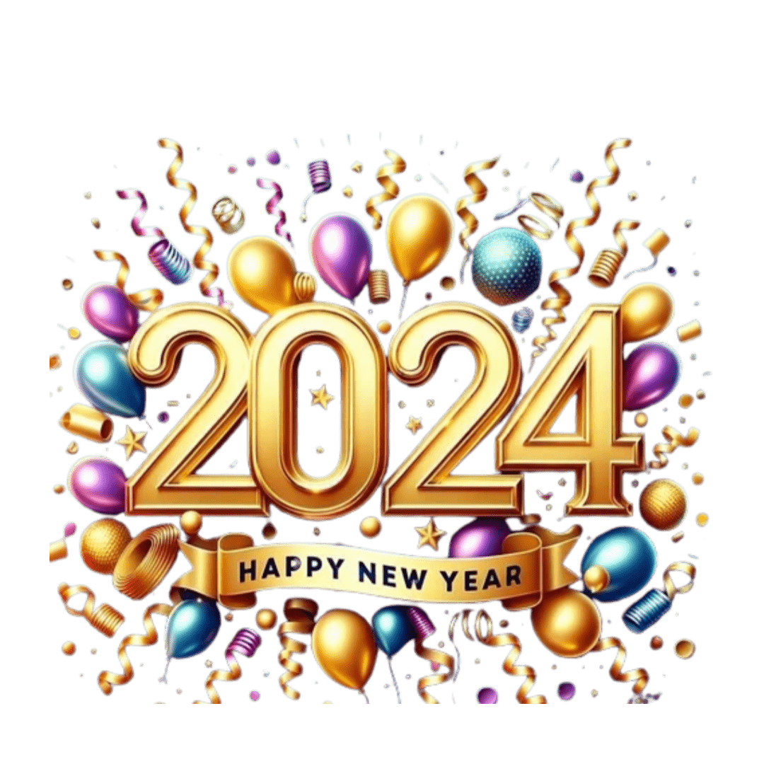 🔥 Happy New Year 2024 PNG Images Free | CBEditz
