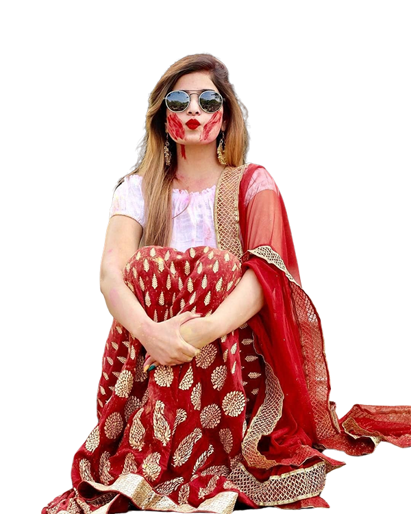 🔥 Holi Woman Wearing A Red Dress And Sunglass PNG Images | CBEditz