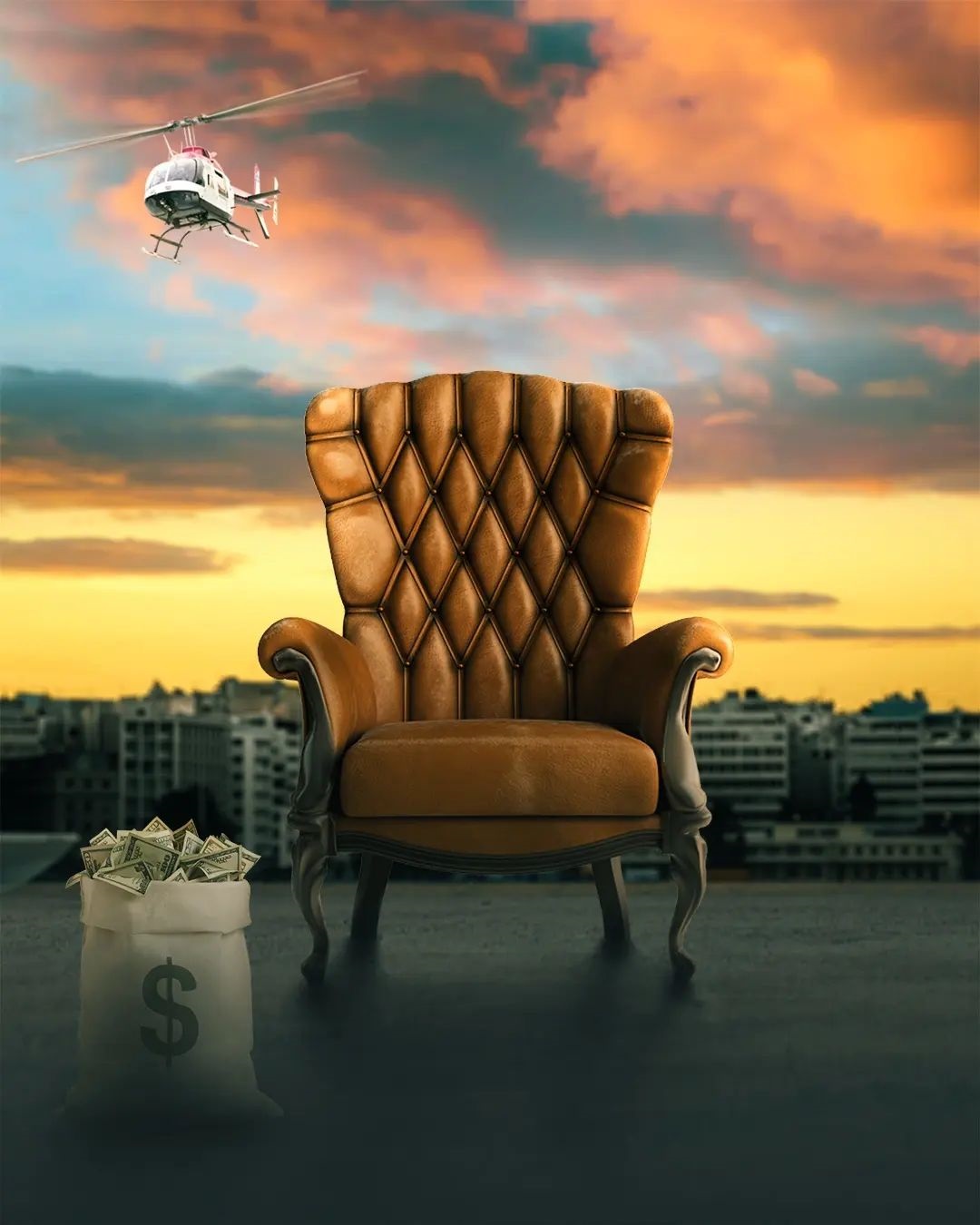  King Chair Sunset Sky Photo Editing Background Download | CBEditz