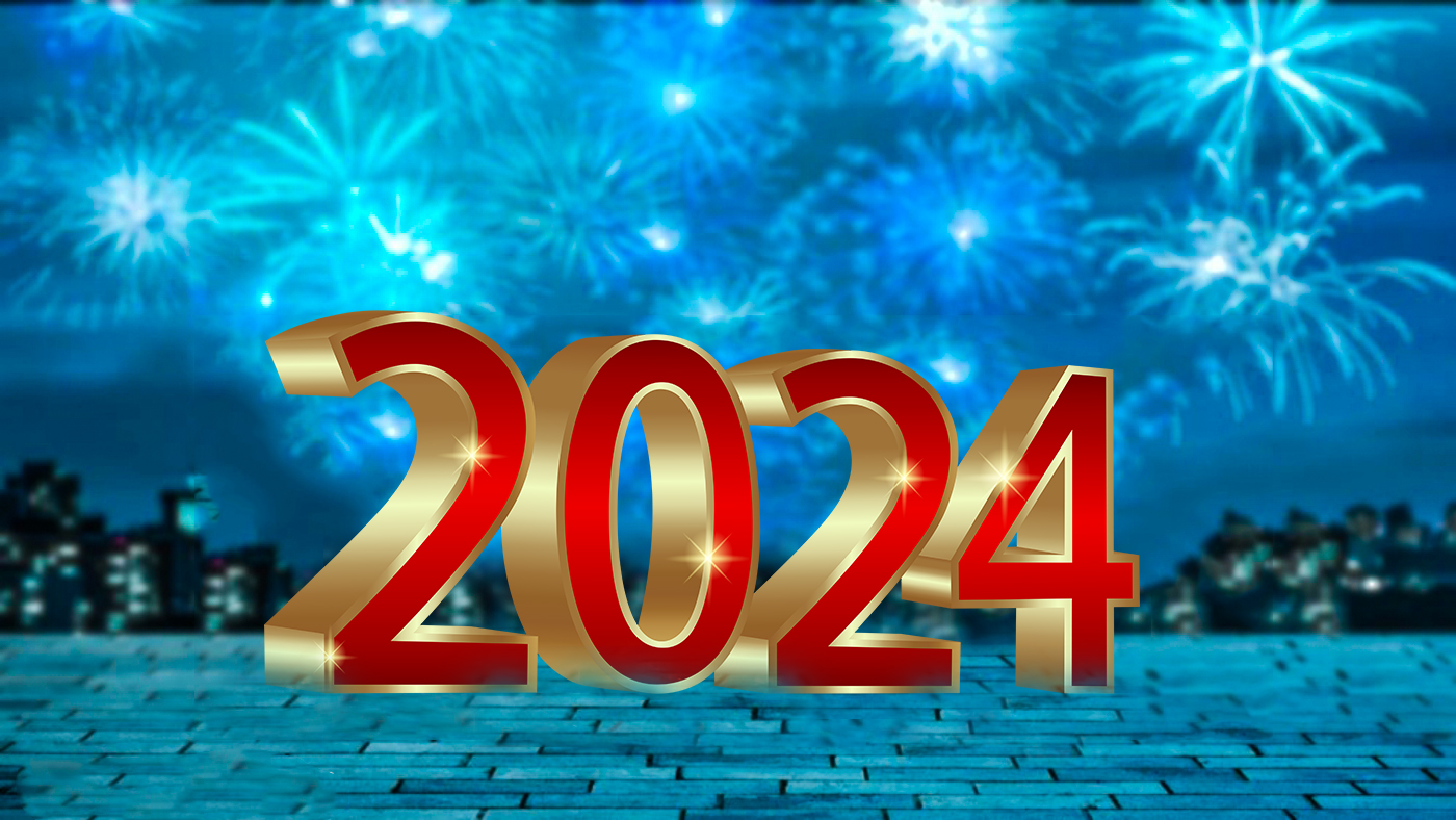 🔥 2024 Happy New Year Gold And Red Logo Background CBEditz