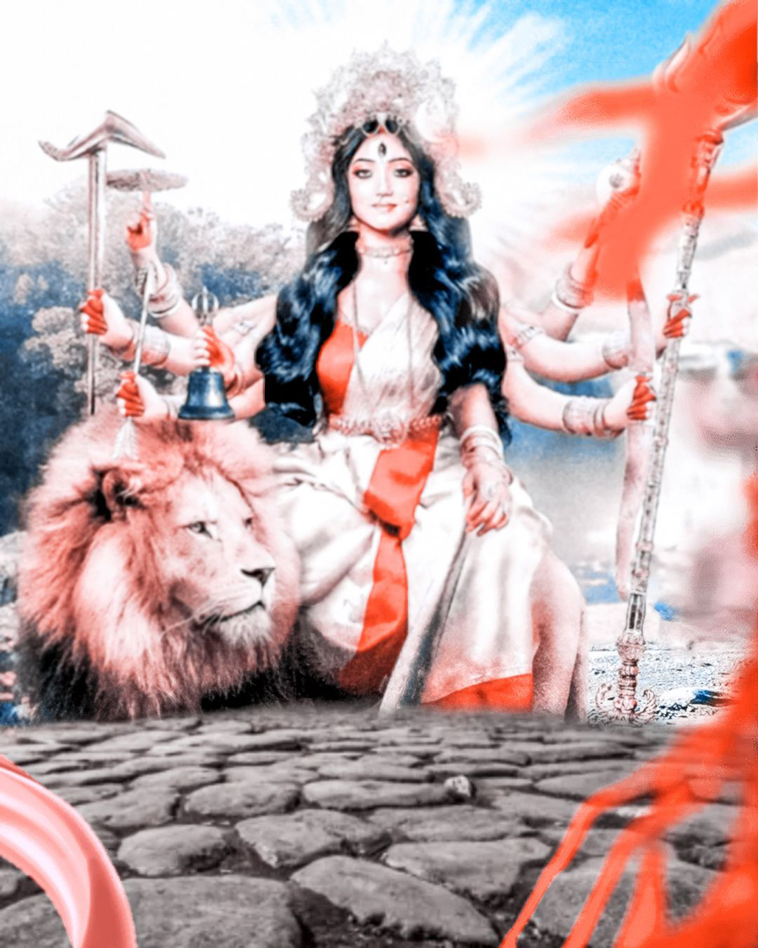 Maa Durga Cb Photo Editing Background Hd With Girl Pngbackground Hot