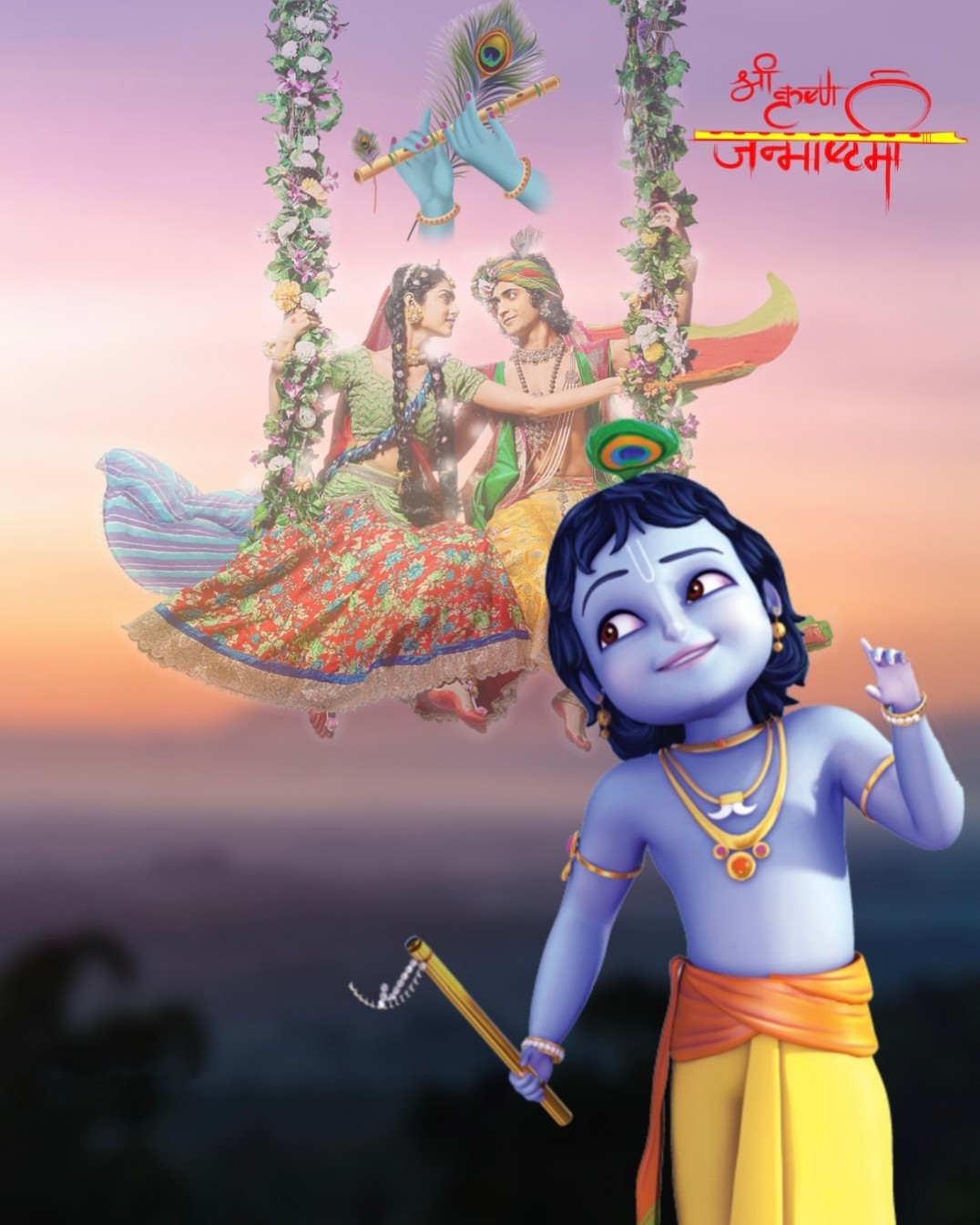  Radha Krishna Happy Janmashtami Editing Background For Picsart ...