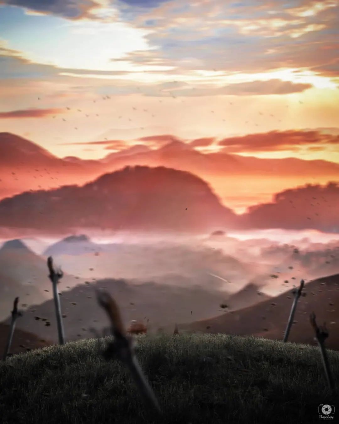  Sunset Sky Mountain Picsart Background HD Download | CBEditz