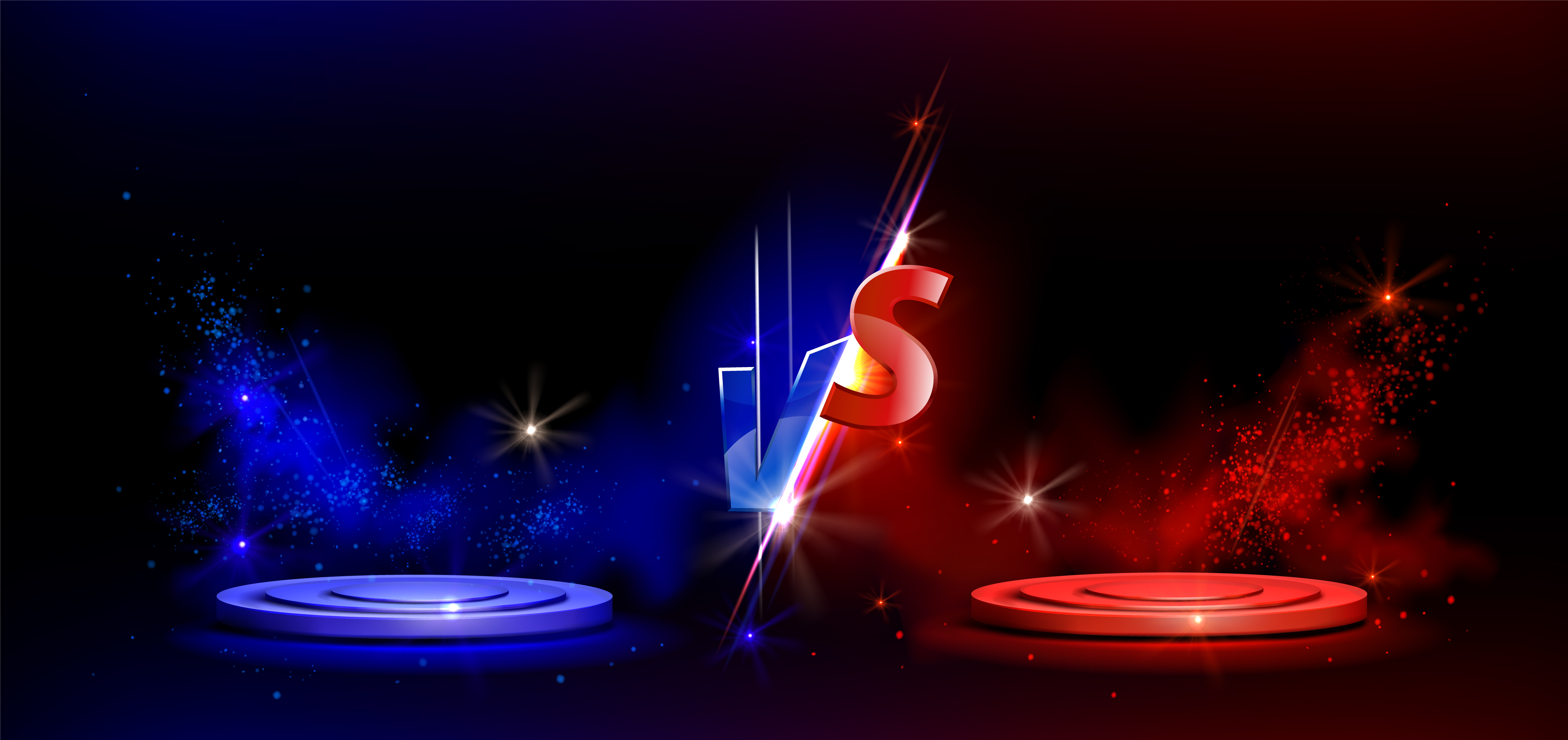 Versus battle screen background with red and blue Vector Image