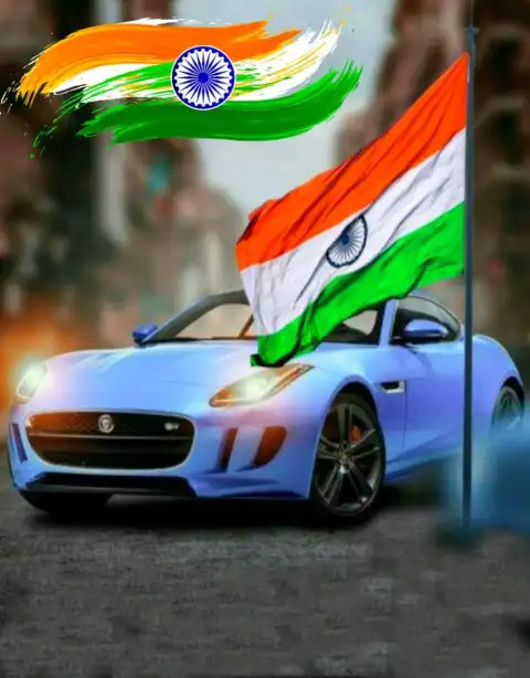 15 August Blue Car Picsart Editing Background HD Photo