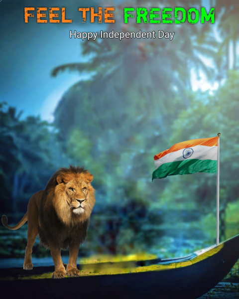 15 August Independence Day Lion Editing Background
