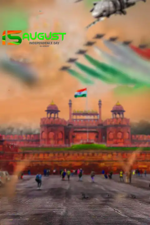 15 August Red Fort Blur Editing Background HD Download