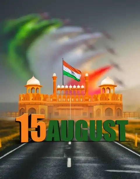 15 August Red Fort Road Editing Background HD Download
