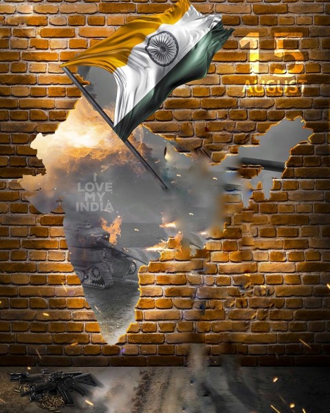 15 August Wall India Map CB PicsArt Editing Background