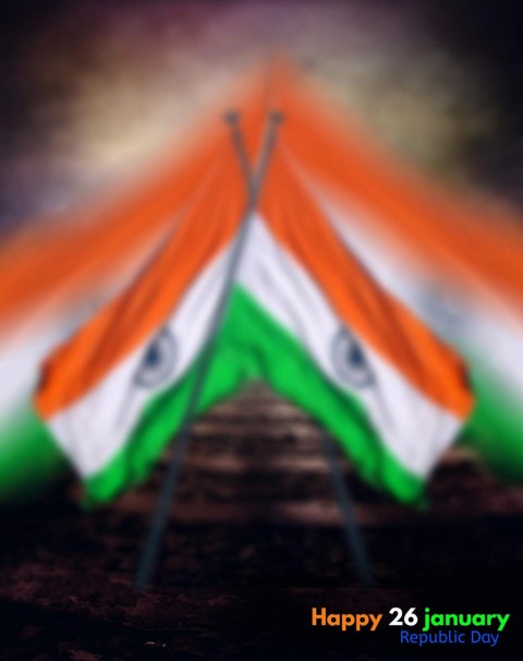 26 January Republic Day Editing Background With Flag