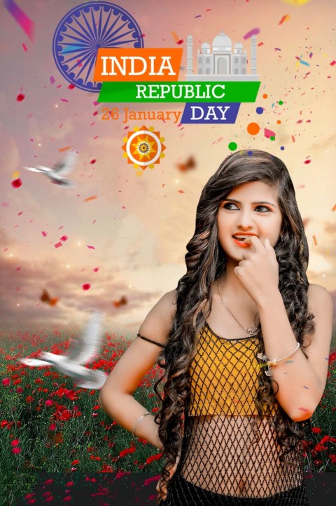 26 January Republic Day Editing Background With Girl