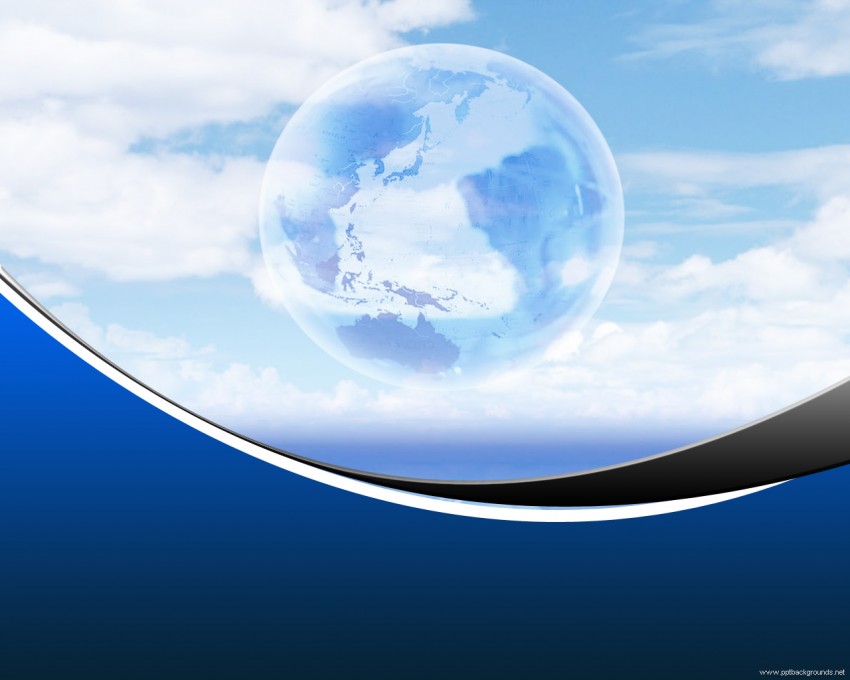 3D Blue Earth Wave PowerPoint Background
