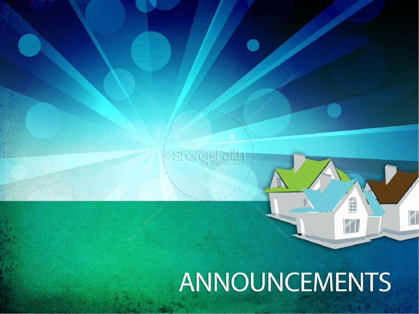Announcement Blue Home PowerPoint Background
