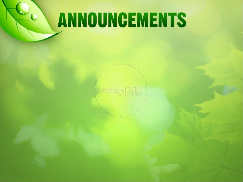 Announcement Green PPT PowerPoint Background