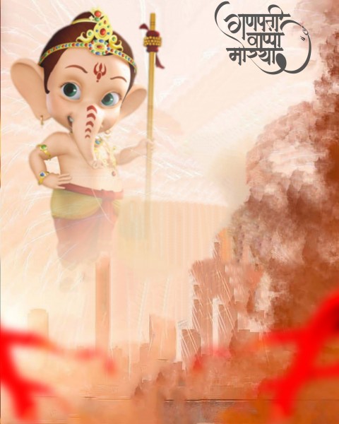 Bal Ganesha Chaturthi PicsArt Editing Background