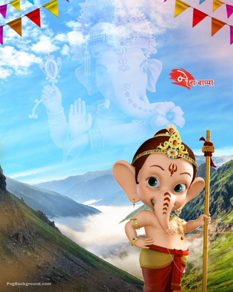 Bal Gopal Ganesha Chaturthi CB Editing Background