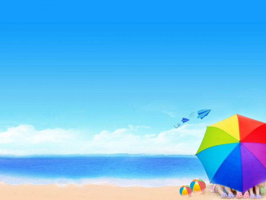 Beach Blue Sky PowerPoint Background Templates