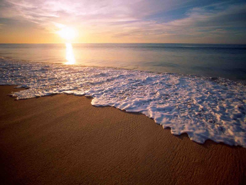 Beach Sunset Sun PowerPoint Background Templates