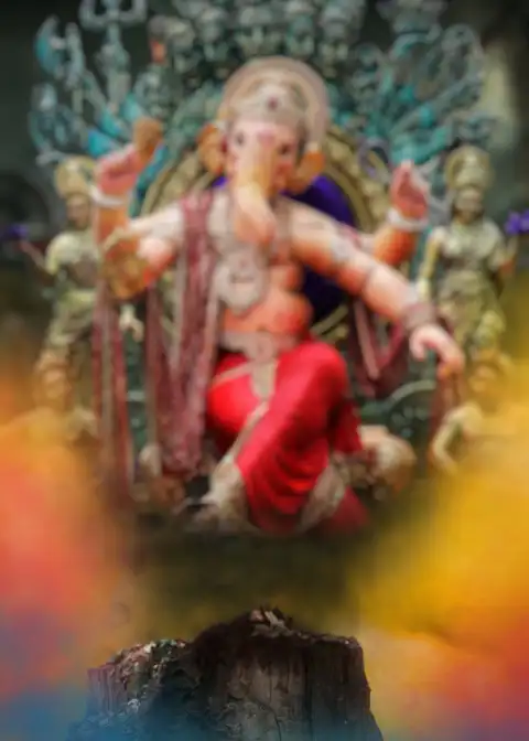 Big Size Statue Of Ganpati Ganesh Chaturthi Editing Background