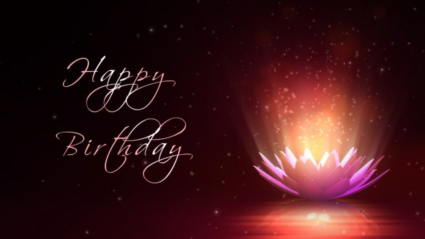 Birthday Lotus Flower PowerPoint Templates Background