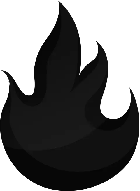 Black Cartoon Burning Fire PNG Images