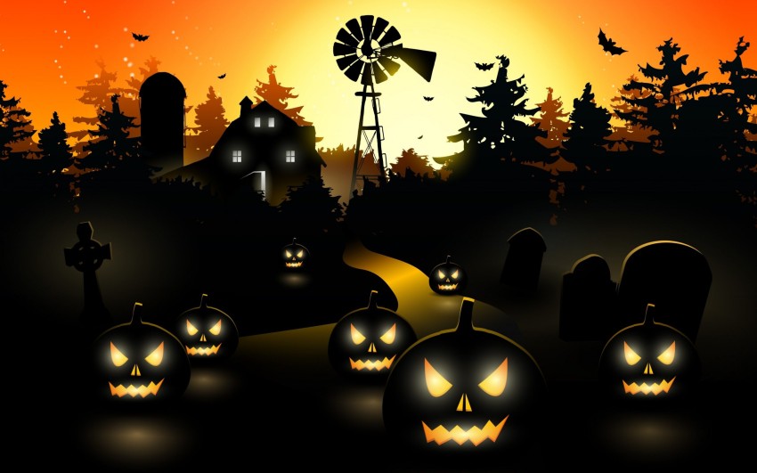 Black Dark Halloween Wallpaper Background