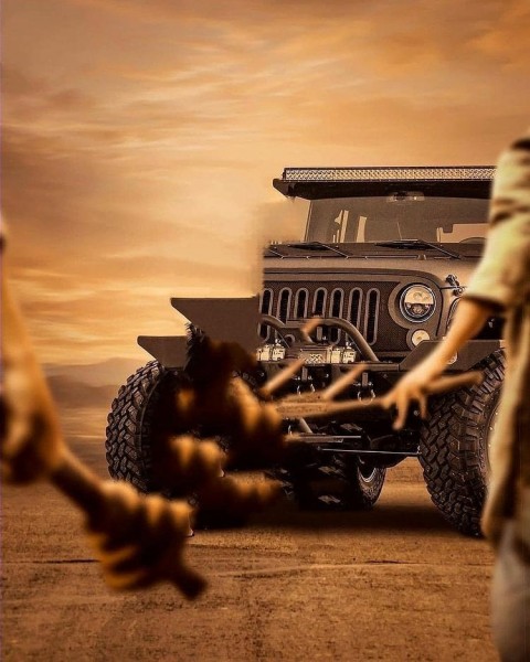 Black Jeep PicsArt CB Editing HD Background