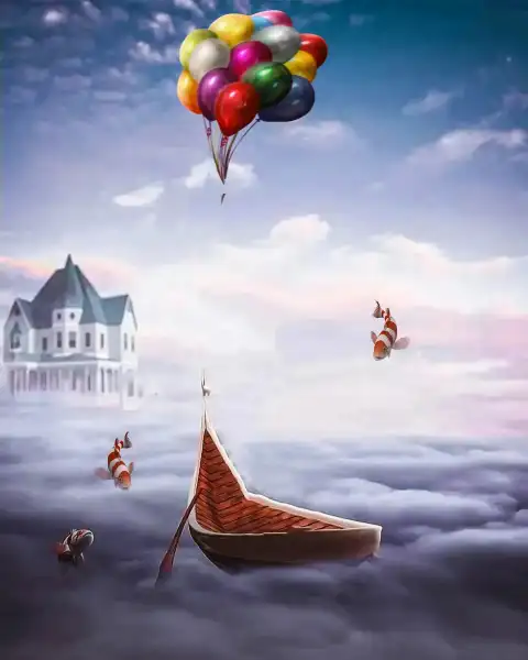 Boat Flying In Sky Picsart Background HD Download