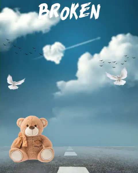 Brroken Teddy Bear Picsart Background Full HD Download